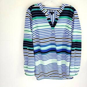 Talbots Stripe Long Sleeve v-neck top